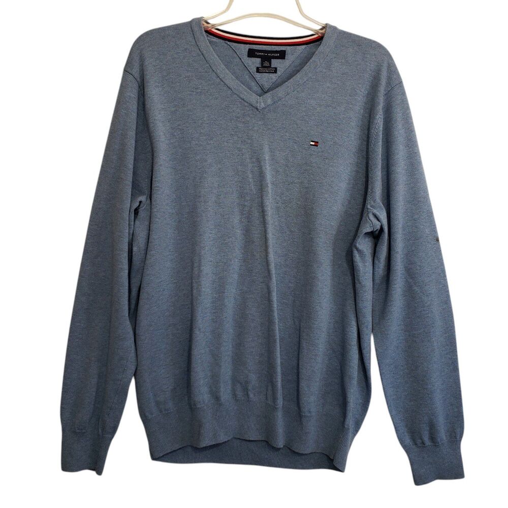 Tommy Hilfiger Men's Premium Cotton V-neck Sweater, Size XL